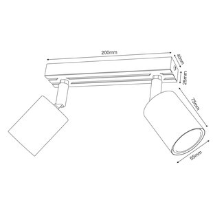 Envostar Tino plafondspot 2-lamps wit/hout