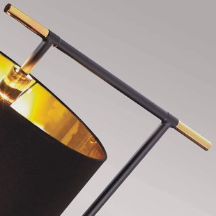 Elstead Balance vloerlamp, zwart/messing, zwarte kap