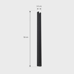 Lindby Linaro stroomrail, 50 cm, zwart, 1-fase railsysteem
