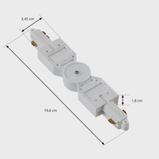 Lindby connector Linaro, wit, verstelbaar, 1-fase