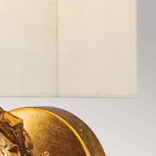 Elstead Swirl wandlamp Large met linnen kap, afwerking in goudkleurige folie