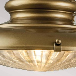 FEISS Buitenwandlamp Redding Station M, messingkleurig, Ø 30,5 cm