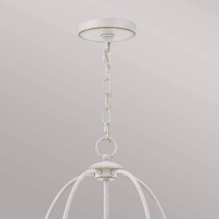 QUOIZEL Bradbury 5 kroonluchter, 5-lamps, wit