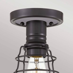 QUOIZEL Mixon plafondlamp met metalen kooi, Bronz