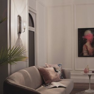 Quintiesse Kimrose wandlamp, 1-lamp, gepolijst nikkel