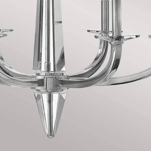 Quintiesse Kroonluchter Ascher, gepolijst nikkel, 6-lamps