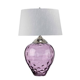 Quintiesse Samara tafellamp, Ø 51 cm, roze, stof, glas, 2-lamps