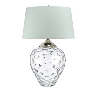 Quintiesse Tafellamp Samara, Ø 51 cm, helder, stof, glas, 2-lamps