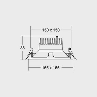 BRUMBERG Apollo Midi, glad, hoekig, DALI, 3.500 K, zwart
