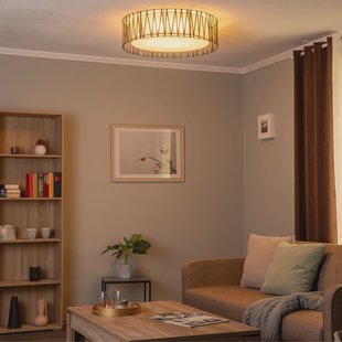 TK Lighting Plafondlamp Harmony, zwart, Natur Jute, Ø 72 cm