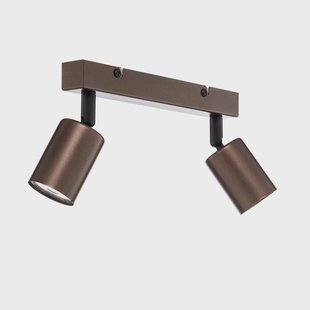TK Lighting Plafondspot Top, verstelbaar, bruin, 2-lamps lineair
