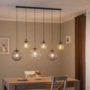 TK Lighting Hanglamp Esme, glas, meerkleurig, 6-lamps, lineair TK Lighting Hanglamp Esme, glas, meerkleurig, 6-lamps, lineair
