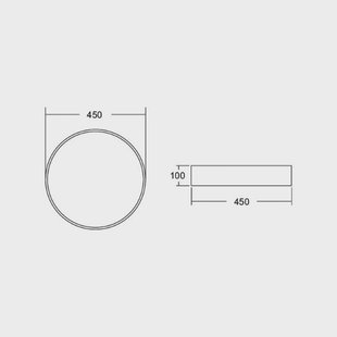 BRUMBERG Biro Cirkel, Ø 45cm, aan/uit, zwart, 4.000 K