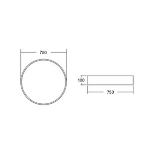 BRUMBERG Biro Cirkel, Ø 75 cm, aan/uit, zilver, 3.000 K