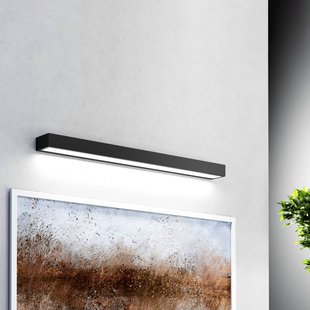 MCJ Vola LED badkamer wandlamp, IP44, zwart, 4.000 K, breedte 80 cm