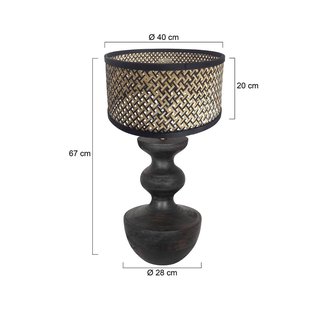 Steinhauer Tafellamp Lyon 3747ZW, vlechtwerk Natur