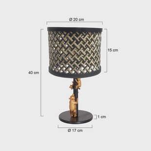 Steinhauer Tafellamp Animaux 3713ZW, vlechtwerk naturel/zwart