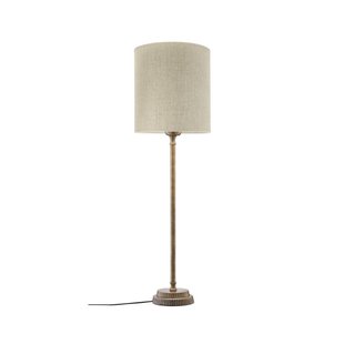 PR Home tafellamp Kent beige/messing kap Celyn cilinder