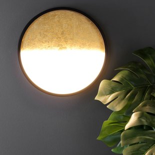 Eco-Light Vista LED wandlamp, goud/zwart, Ø 30 cm