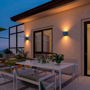 Calex LED buiten wandlamp Cube, up/down, hoogte 10 cm, antraciet