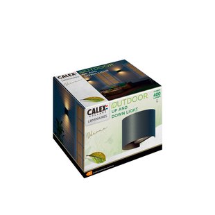 Calex LED buiten wandlamp Oval, up/down, hoogte 10 cm, zwart