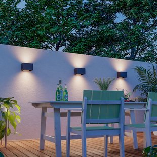 Calex buitenwandlamp Rechthoek Up, hoogte 10cm, zwart