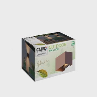 Calex buitenwandlamp Rechthoek Up hoogte 10cm roestbruin