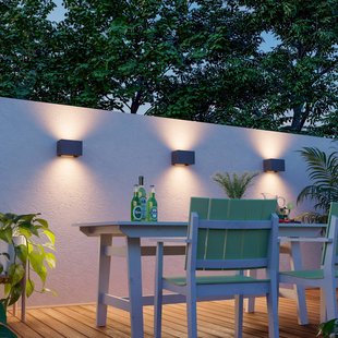 Calex buitenwandlamp Rechthoek Up hoogte 10cm antraciet