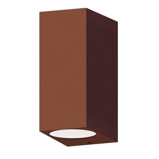 Calex buitenwandlamp GU10, omhoog/omlaag, hoogte 15 cm, roestbruin