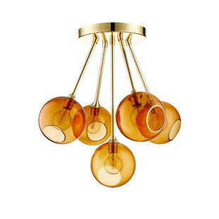DESIGN BY US Ballroom Molecule plafondlamp, amber, glas, 5-lamps