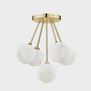DESIGN BY US Plafondlamp Ballroom Molecule, wit, glas, 5-lamps