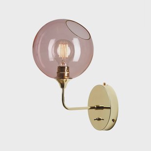 DESIGN BY US Ballroom Short wandlamp, roze, glas, mondgeblazen