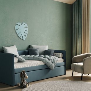 TK Lighting Wandlamp Monstera, bladvorm, 3 x G9, staal, mintgroen