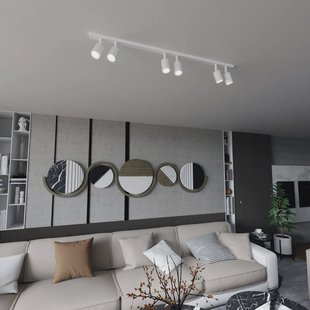 EMIBIG LIGHTING Plafondlamp Flash, wit, 6-lamps, metaal