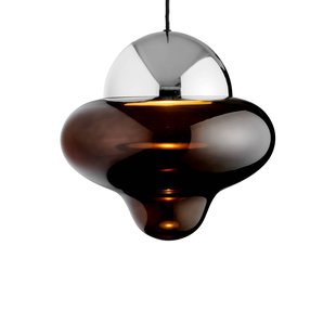 DESIGN BY US Hanglamp Nutty XL, bruin/chroomkleurig, Ø 30 cm