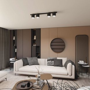 EMIBIG LIGHTING Plafondlamp Nano, zwart, 4-lamps, metaal