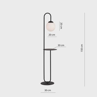 EMIBIG LIGHTING Vloerlamp Bari, zwart, metaal, glas