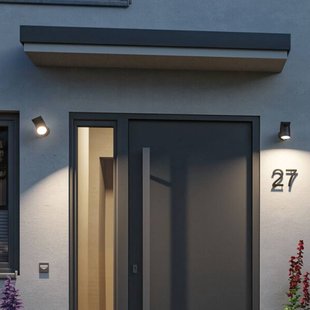 Paulmann LED buitenwandlamp Cuff, sensor, antraciet