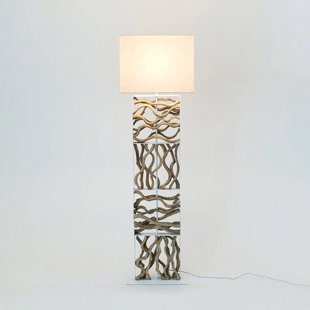 Holländer Vloerlamp Tremiti, houtkleurig/beige, hoogte 160 cm, hout
