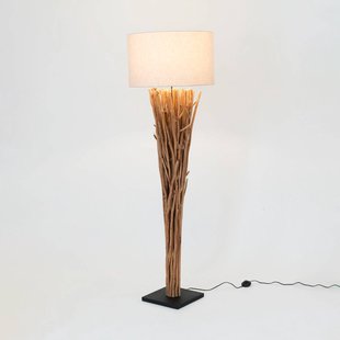 Holländer Vloerlamp Palmaria, houtkleurig/beige, hoogte 177 cm, hout