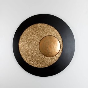 Holländer Urano LED wandlamp, bruin-zwart/goud, Ø 120 cm, ijzer