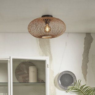 Good & Mojo Good &amp; Mojo Plafondlamp Cango, naturel, Ø 40 cm, hoogte 20 cm