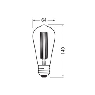 OSRAM LED Vintage 1906 Edison, grijs, E27, 11W, 818, dimbaar