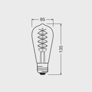 OSRAM LED Vintage 1906 Edison, goud, E27, 4,8 W, 822, dimbaar.