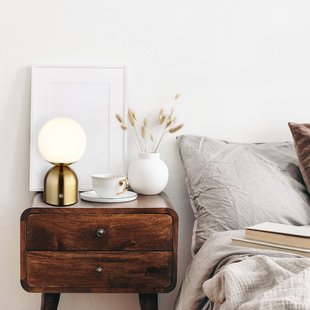 Globo Julsy LED tafellamp, messingkleurig, hoogte 21 cm, CCT