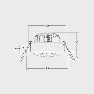 BRUMBERG inbouwspot BB33 RC aansluitdoos structuur zwart