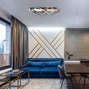 Globo Lesina plafondlamp, 2-lamps, goud/zwart, aluminium