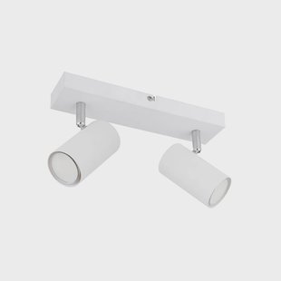 Globo Robby plafondspot, wit, lengte 26 cm, 2-lamps, metaal
