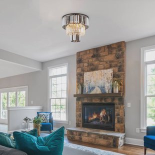 Globo Naxis plafondlamp, rookgrijs/helder, Ø 40 cm, kristal