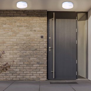 Globo Buiten plafondlamp Vranos, zilverkleurig, Ø 24 cm, aluminium